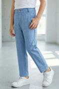 Bild in Galerie-Betrachter laden, Boys Sky Blue Grid Pattern Trousers