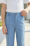 Bild in Galerie-Betrachter laden, Boys Sky Blue Grid Pattern Trousers