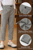 Load image into Gallery viewer, Boys Houndstooth Plaid Trousers