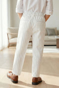 Bild in Galerie-Betrachter laden, Boys White & Navy Striped Trousers