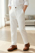 Bild in Galerie-Betrachter laden, Boys White & Navy Striped Trousers