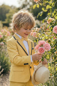 Load image into Gallery viewer, Boys Lemon Yellow With Black Trim Single-Breasted 2-Piece Suit