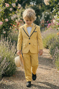 Load image into Gallery viewer, Boys Lemon Yellow With Black Trim Single-Breasted 2-Piece Suit