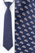 Bild in Galerie-Betrachter laden, Navy Blue Car Embroidered Tie