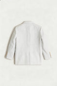 Load image into Gallery viewer, Boys White And Grey Pinstripe Linen Blazer