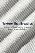 Load image into Gallery viewer, Boys White And Grey Pinstripe Linen Trousers