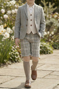 Bild in Galerie-Betrachter laden, Boys Gray Elbow Patch With Brown Suede Fabric Single-breasted Blazer
