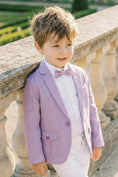 Bild in Galerie-Betrachter laden, Boys Purple Linen Single-breasted Blazer