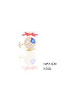 Load image into Gallery viewer, Boys Enamel Helicopter Brooch