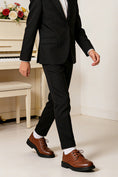 Cargar la imagen en la vista de la galería, Boys Brown Baroque Patent Leather Shoes( 4-16 years old)