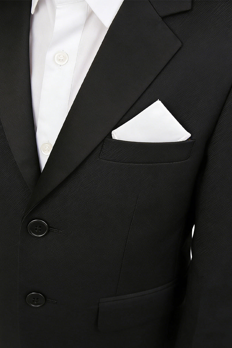Boys White Satin Pocket Square