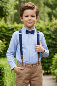 Load image into Gallery viewer, Boys' Fashionable And Minimalist Sky Blue Pure Cotton Shirt