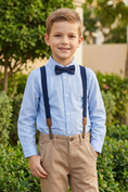Load image into Gallery viewer, Boys' Fashionable And Minimalist Sky Blue Pure Cotton Shirt