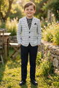 Bild in Galerie-Betrachter laden, Boys Light Grey Plaid Single-breasted 2-piece Suits