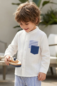 Load image into Gallery viewer, Boys' Simple And Fashionable Striped Cotton Long-Sleeved Shirt