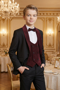 Load image into Gallery viewer, Boys Retro Luxury Patchwork Corduroy Suit Three Piece Set