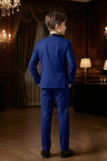 Cargar la imagen en la vista de la galería, Boys' Vintage Luxury Three-Piece Suit Set With Patchwork Satin