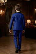 Cargar la imagen en la vista de la galería, Boys' Vintage Luxury Three-Piece Suit Set With Patchwork Satin