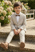 Bild in Galerie-Betrachter laden, Boys Beige Pinstripe Linen-blend Single-breasted 2-piece Suits