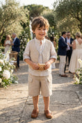 Bild in Galerie-Betrachter laden, Boys Beige Linen 2-piece Set