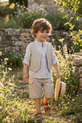 Bild in Galerie-Betrachter laden, Boys Beige Linen 2-piece Set