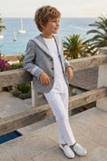 Bild in Galerie-Betrachter laden, Boys Grey Blazer & White Trousers 2-Piece Suit