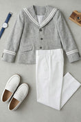Bild in Galerie-Betrachter laden, Boys Grey Blazer & White Trousers 2-Piece Suit