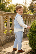 Load image into Gallery viewer, Boys Light Blue Striped 2-piece Set