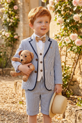 Bild in Galerie-Betrachter laden, Boys Blue And White Striped Single-Breasted 2-Piece Suit