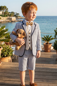 Bild in Galerie-Betrachter laden, Boys Blue And White Striped Single-Breasted 2-Piece Suit