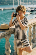 Charger l'image dans la visionneuse de la galerie, Boys Black And White Striped Shirt 2-piece Set