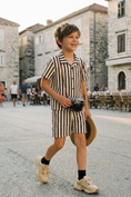 Charger l'image dans la visionneuse de la galerie, Boys Black And White Striped Shirt 2-piece Set