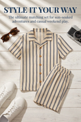 Bild in Galerie-Betrachter laden, Boys Apricot Striped Shirt 2-piece Set