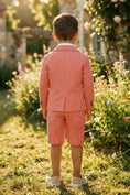 Load image into Gallery viewer, Boys Coral Linen Blend 2-piece Set