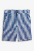 Load image into Gallery viewer, Boys Blue And White Striped Linen Blend 2-piece Set