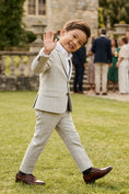 Bild in Galerie-Betrachter laden, Boys Light Grey Check Single-breasted 2-piece Suits