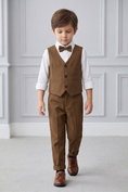 Bild in Galerie-Betrachter laden, Dark Brown V-Neck 2-Piece Set