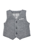 Load image into Gallery viewer, Boys Grey Houndstooth Single-breasted Vest