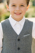 Load image into Gallery viewer, Boys Grey Houndstooth Single-breasted Vest