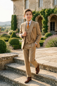 Bild in Galerie-Betrachter laden, Oatmeal-Colored Single-Breasted 3-Piece Suit