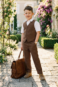 Bild in Galerie-Betrachter laden, Brown Plaid 2-Piece Set