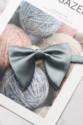 Load image into Gallery viewer, Boys Dusty Blue Satin Bow Tie for Weddings