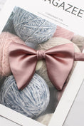 Load image into Gallery viewer, Boys Dusty Blue Satin Bow Tie for Weddings