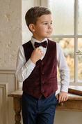 Bild in Galerie-Betrachter laden, Burgundy Velvet Vest