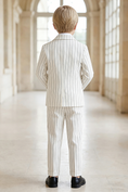 Load image into Gallery viewer, Boys Ivory Pinstripe Double-Breasted 2-Piece Suit