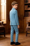 Charger l'image dans la visionneuse de la galerie, Boys Sky Blue Double-Breasted 2-Piece Suit