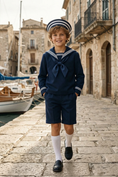Bild in Galerie-Betrachter laden, Dark Blue Striped Shirt 2-Piece Set