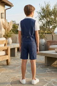 Bild in Galerie-Betrachter laden, Dark Blue V-Neck 2-Piece Set