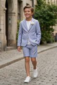 Load image into Gallery viewer, Light Blue Single-Breasted 2-Piece Suit