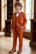 Bild in Galerie-Betrachter laden, Boys Rust Orange 3-Piece Suit
